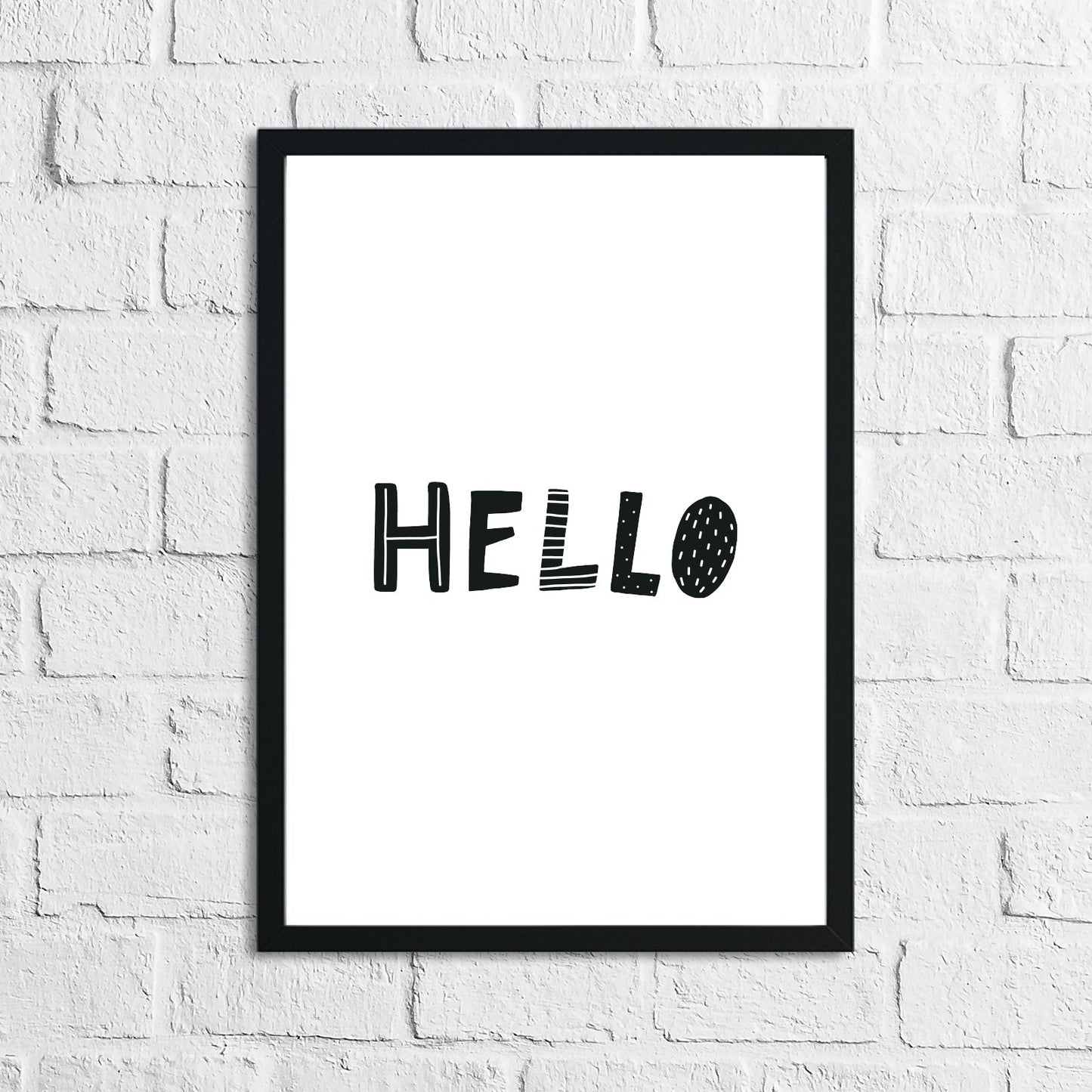 Scandinavian Hello Word Children's Nursery Bedroom Wall Decor Print by WinsterCreations™ Official Store
