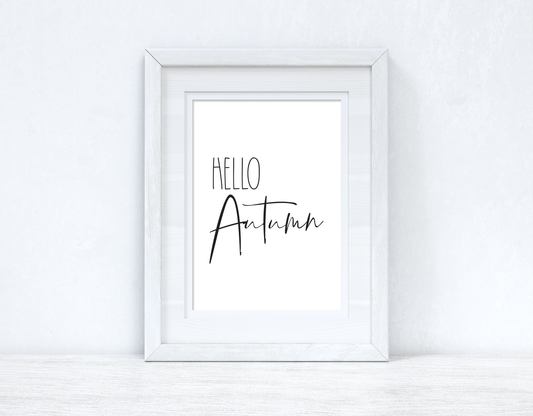 Hello Autumn Plain Font New Autumn 2021 Seasonal Wall Home Decor Print by WinsterCreations™ Official Store