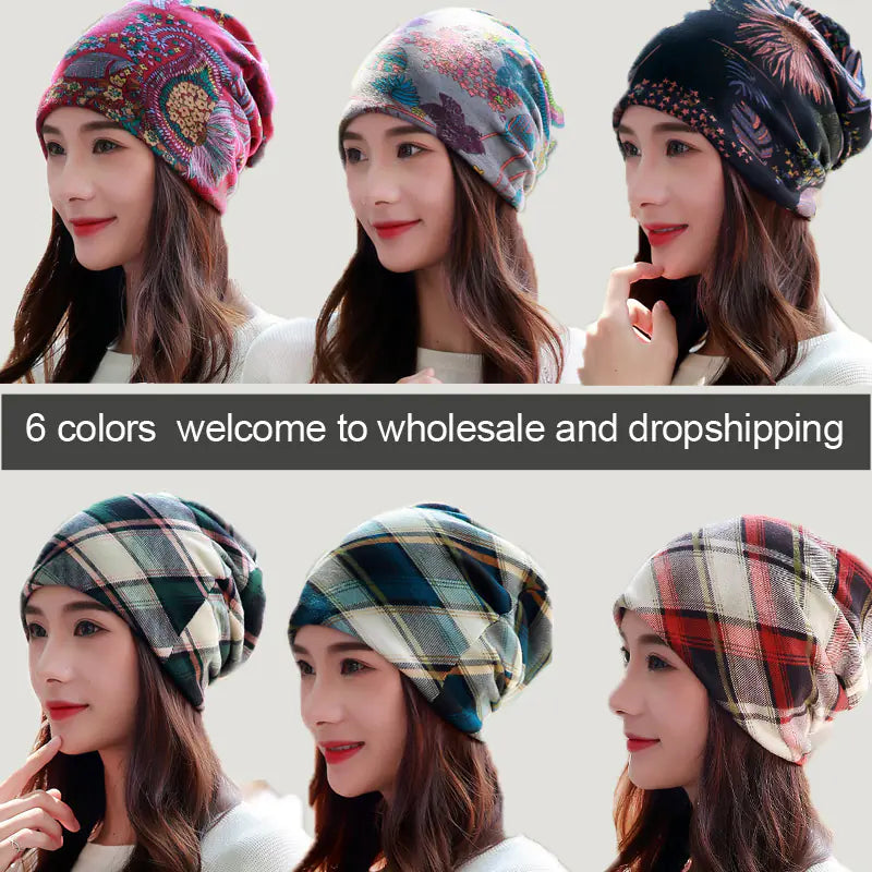 6 Colors Women's Brimless Cap with 3 Wearing Styles