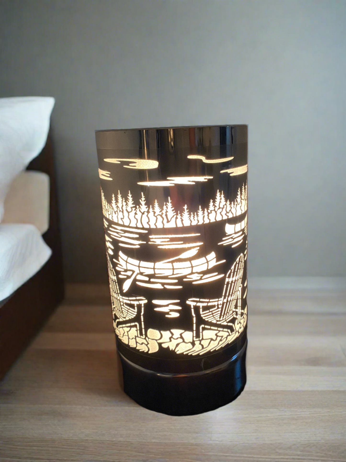 7" touch lamp-Fragrance Wax Melts Warmer -Electric Candle Essential Oil Burner-Metal Forest Table Decor by Peterson Housewares & Artwares