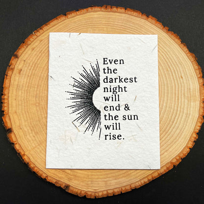 Seed Paper Plantable Card - The Sun Will Rise by Soothi