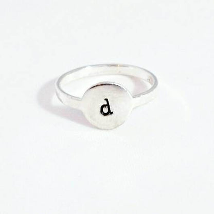 Initial Signet Sterling Silver Ring by Salt and Sparkle