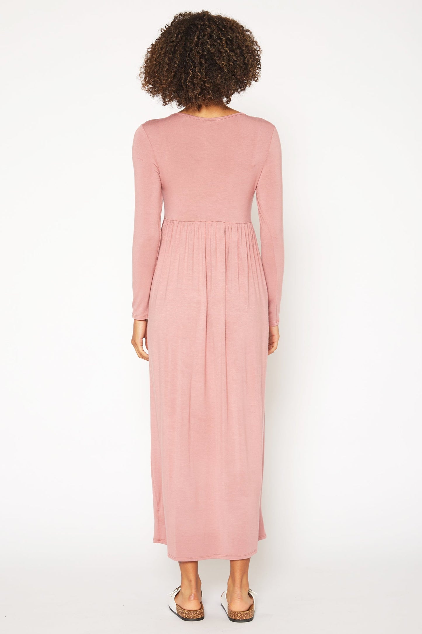 Women's Basic Long Sleeve Fit & Flare Maxi Dress by Shop at Konus