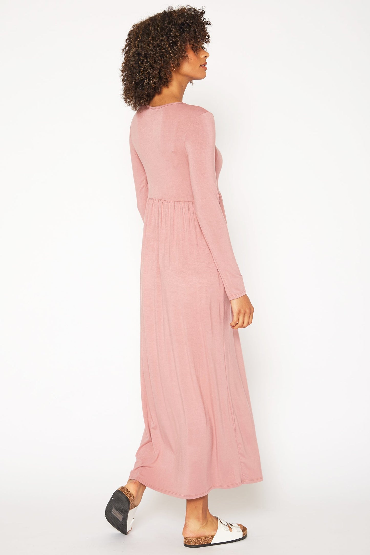 Women's Basic Long Sleeve Fit & Flare Maxi Dress by Shop at Konus
