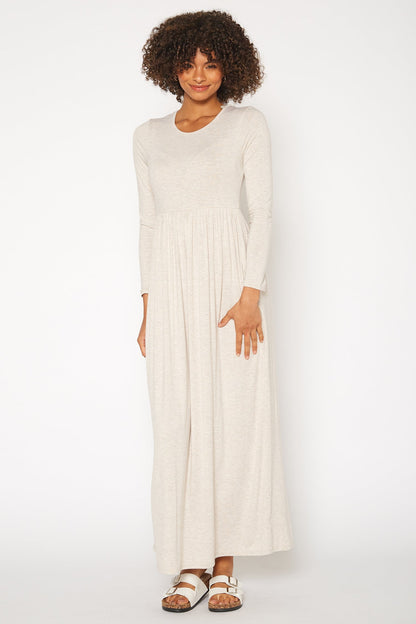 Women's Basic Long Sleeve Fit & Flare Maxi Dress by Shop at Konus