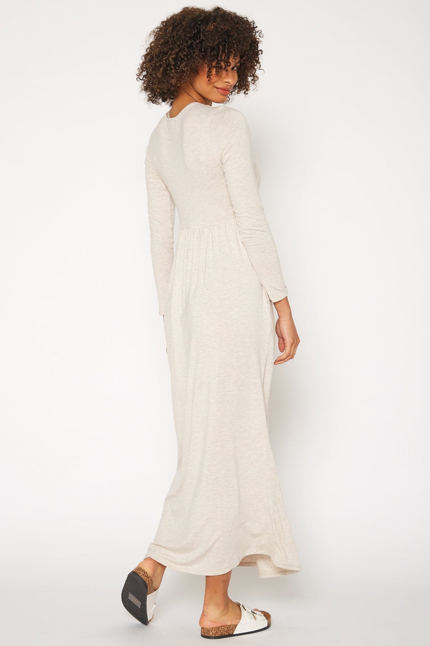 Women's Basic Long Sleeve Fit & Flare Maxi Dress by Shop at Konus