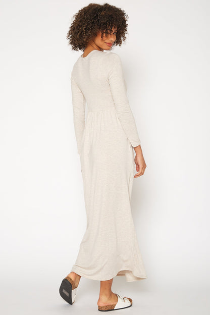 Women's Basic Long Sleeve Fit & Flare Maxi Dress by Shop at Konus