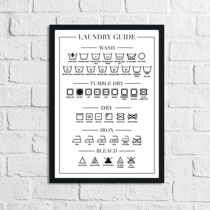 Laundry Guide 2 Simple Wall Home Decor Print by WinsterCreations™ Official Store