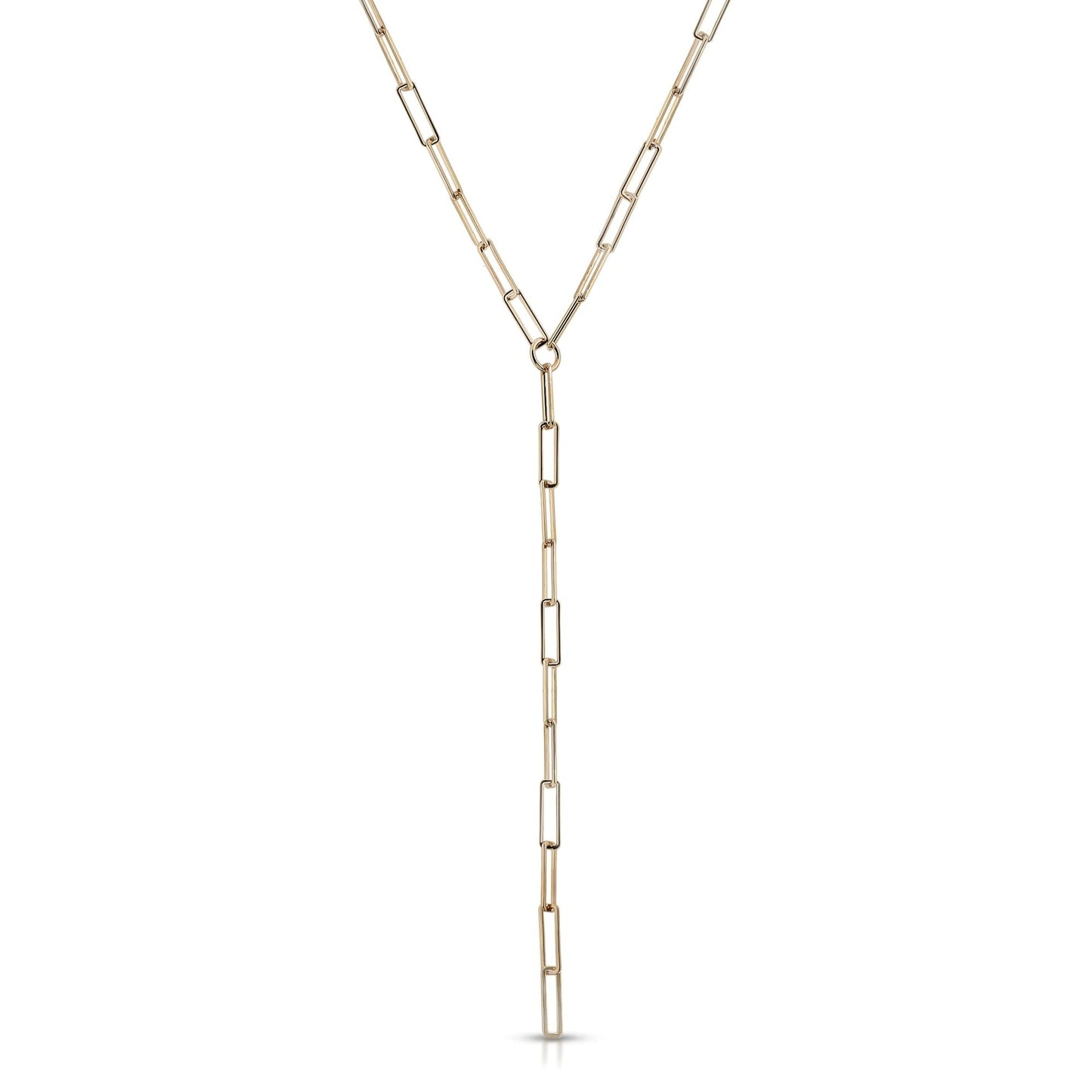 Large Rectangle Link Lariat by eklexic jewelry