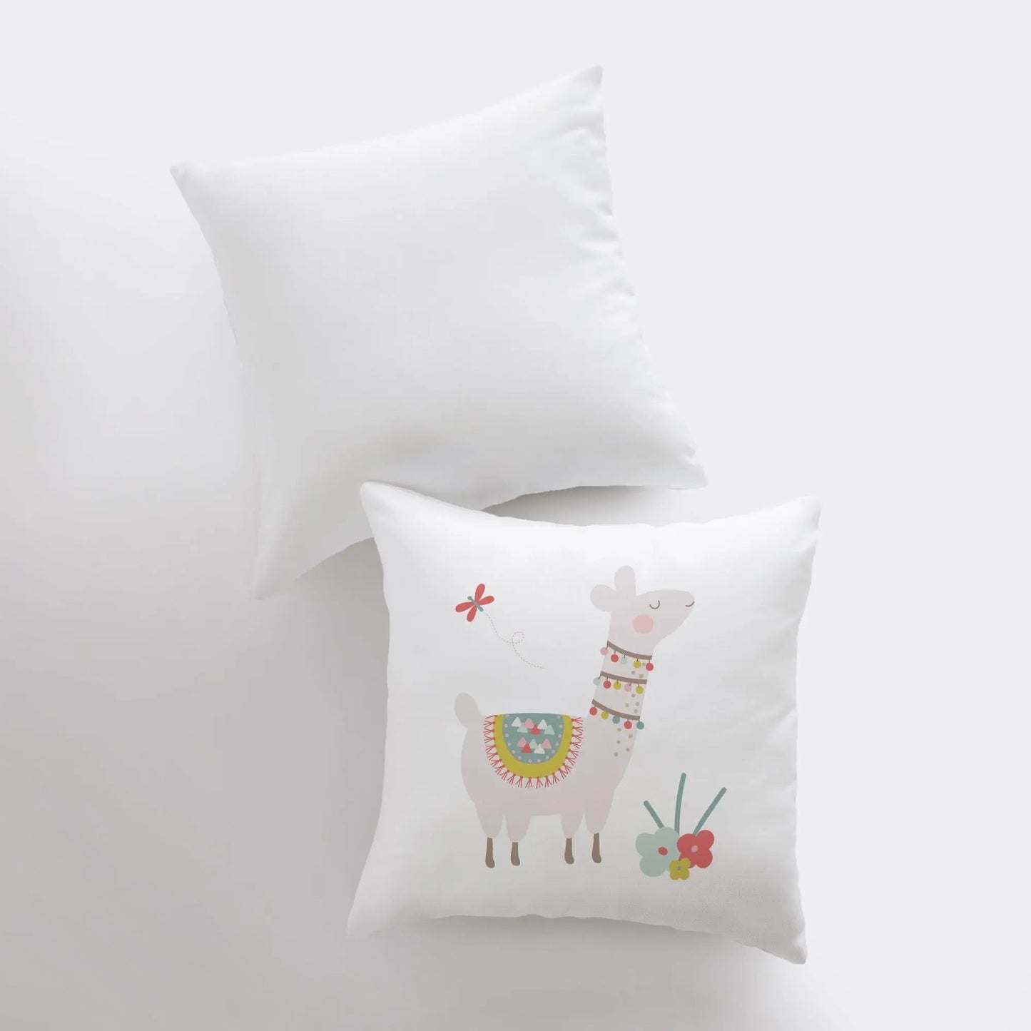Llama with Flowers | Alpaca Pillow | Good Vibes Only | Cactus Pillow | Positive Vibes |South West | Lumbar Pillow | Llama Pillow Case by UniikPillows