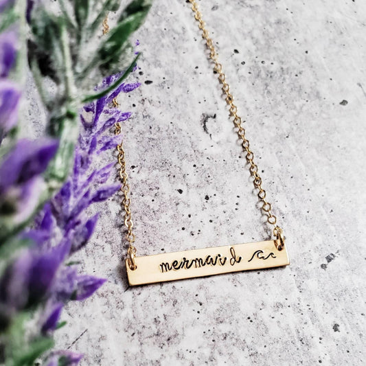 MERMAID Bar Necklace by Salt and Sparkle