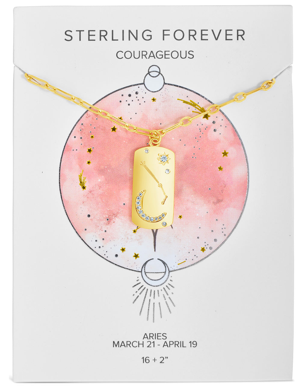 CZ Constellation Dog Tag Pendant Necklace by Sterling Forever