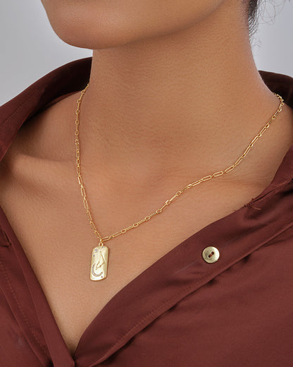 CZ Constellation Dog Tag Pendant Necklace by Sterling Forever