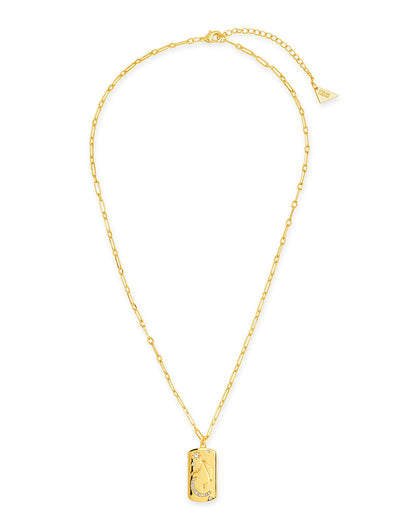 CZ Constellation Dog Tag Pendant Necklace by Sterling Forever