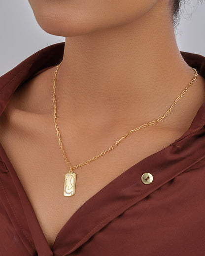 CZ Constellation Dog Tag Pendant Necklace by Sterling Forever