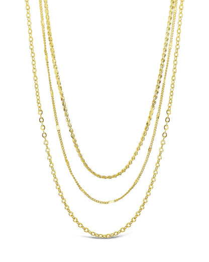 Dainty Three Layer Chain Necklace by Sterling Forever