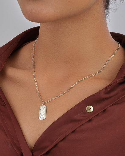 CZ Constellation Dog Tag Pendant Necklace by Sterling Forever