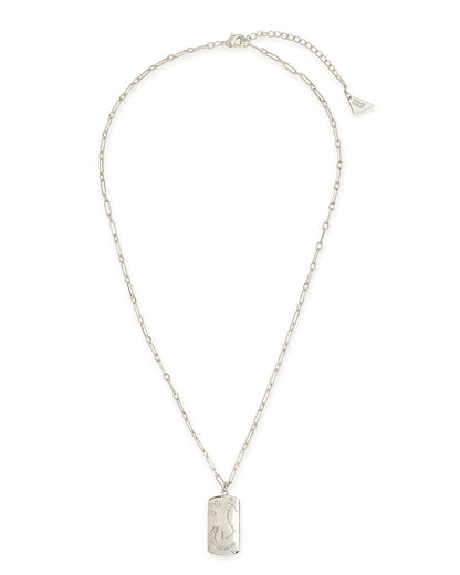 CZ Constellation Dog Tag Pendant Necklace by Sterling Forever