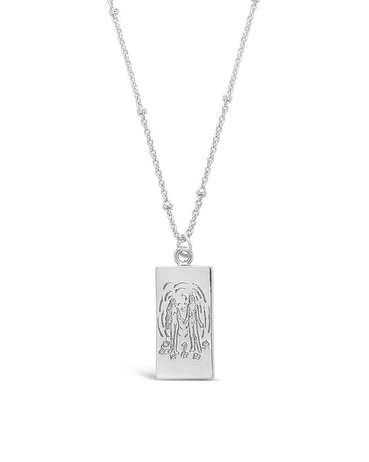 The Lovers Tarot Card Necklace by Sterling Forever