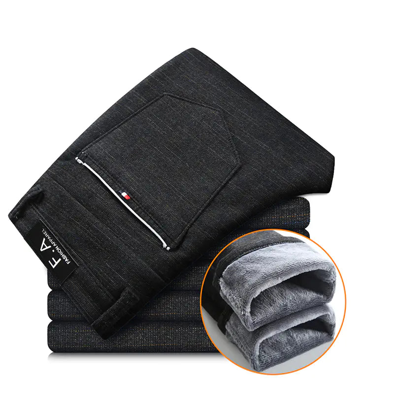 Thickened Fleece Men's Warm Casual Long Pants