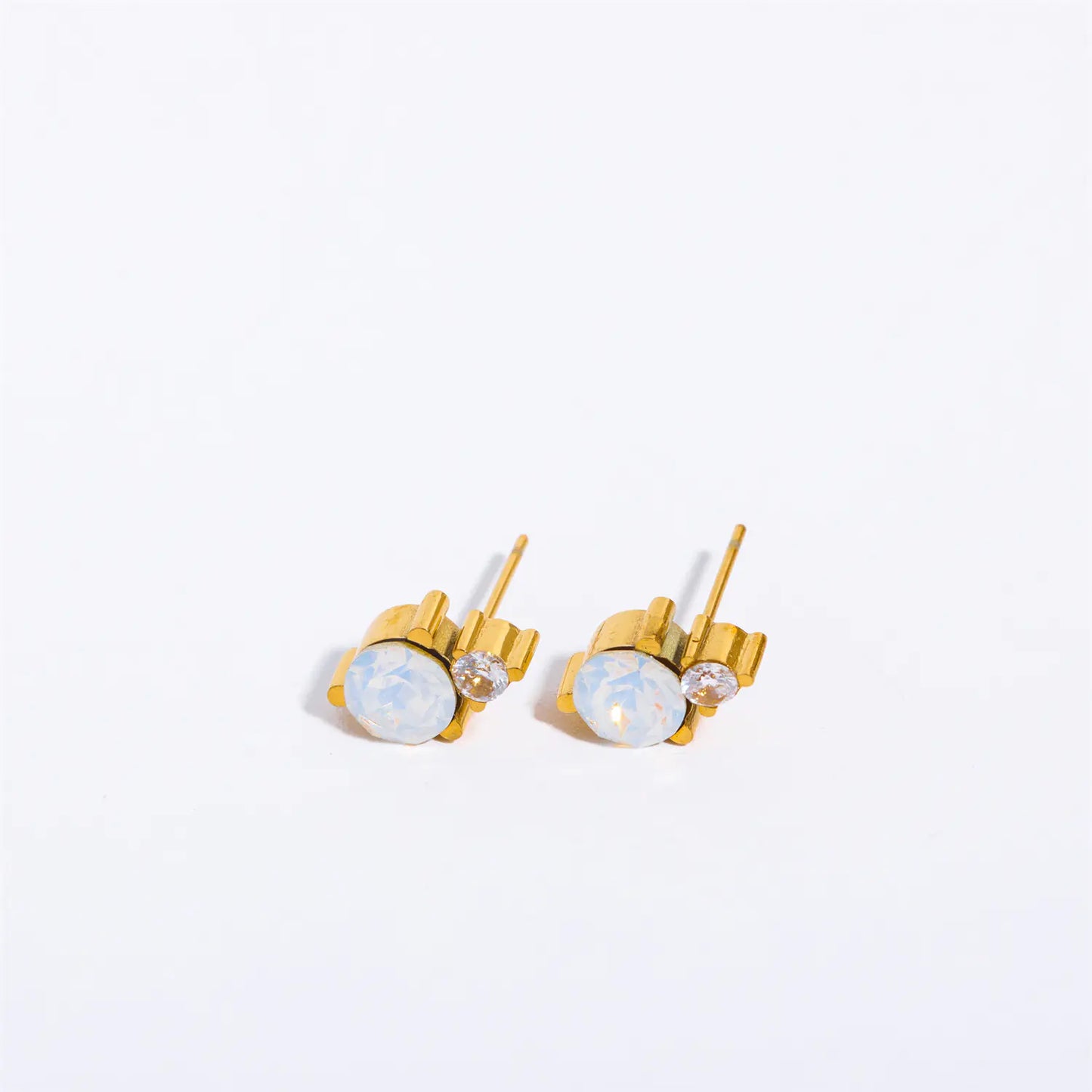 Titanium Steel Gold-Plated December Birthstone Earrings