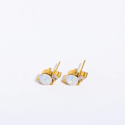 Titanium Steel Gold-Plated December Birthstone Earrings