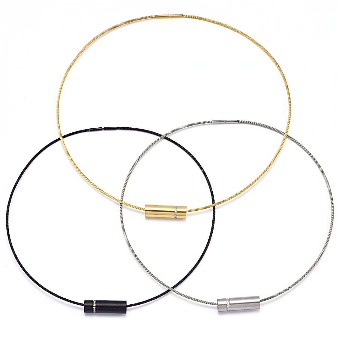 PT080G B.Tiff Gold Pavé Rouleau Pendant by B.Tiff New York