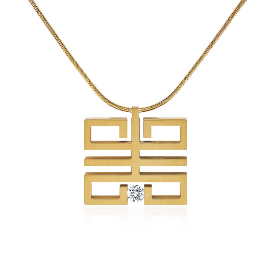 PT114G B.Tiff Gold Feliĉo Pendant by B.Tiff New York