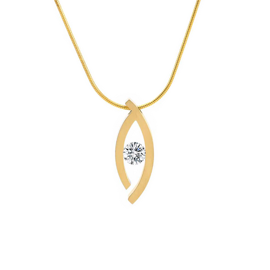 PT128G B.Tiff 18K Gold Plated Deziras Pendant by B.Tiff New York