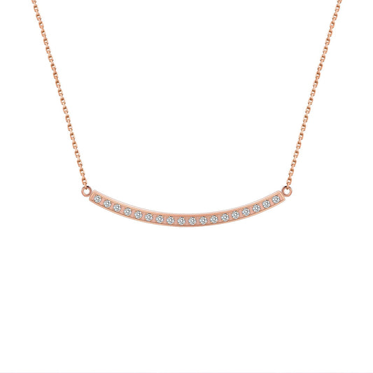 PT324RG B.Tiff Rose Gold Mini "Smile" Adjustable Pendant Necklace by B.Tiff New York