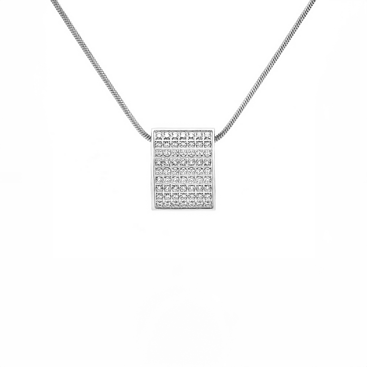 PT444W B.Tiff Pavé Oreiller Pendant Necklace with Coil Chain by B.Tiff New York