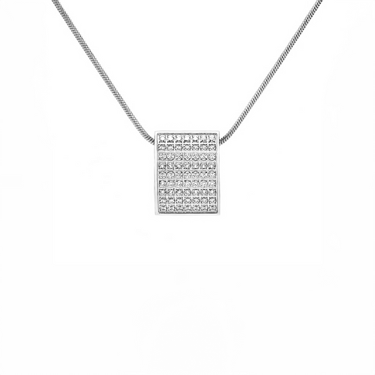 PT444W B.Tiff Pavé Oreiller Pendant Necklace with Coil Chain by B.Tiff New York