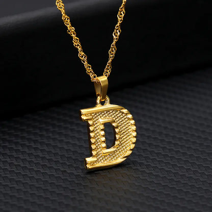 Gold-Plated 26 English Letters Pendant Necklace
