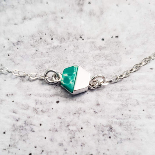 Petite Hexagon Howlite Necklace by Salt and Sparkle