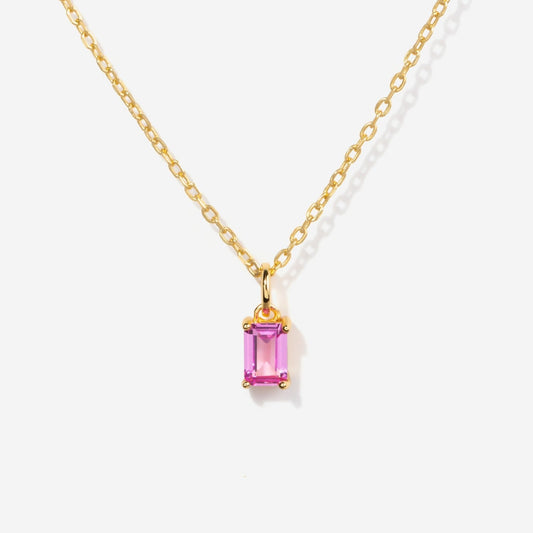 Birthstone Pink Tourmaline Necklace - October by Little Sky Stone