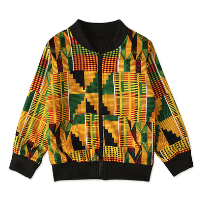 Bohemian Style Printed Top and Zip Jacket for Kids
