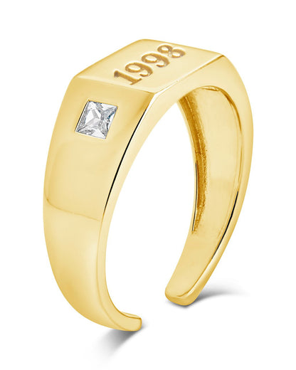 Sterling Silver Birth Year Signet Ring by Sterling Forever