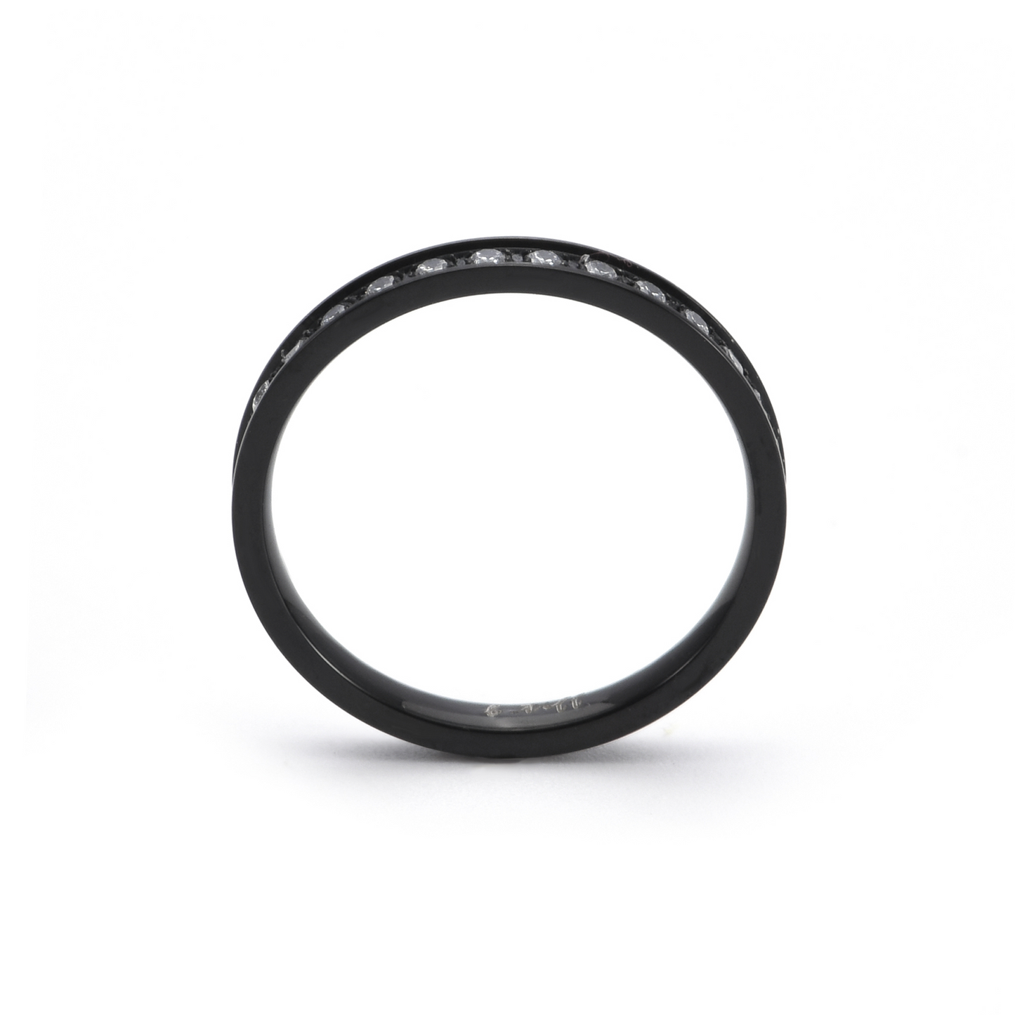 RG111B B.Tiff Black Stacking .01 ct Eternity Ring [Thin Band] by B.Tiff New York