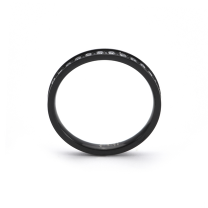 RG111B B.Tiff Black Stacking .01 ct Eternity Ring [Thin Band] by B.Tiff New York