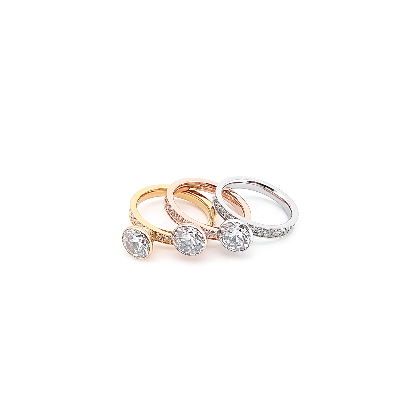 RG112RG B.Tiff Rose Gold 2 ct Solitaire Pave Engagement Ring [Thin Band] by B.Tiff New York