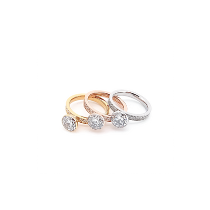 RG112RG B.Tiff Rose Gold 2 ct Solitaire Pave Engagement Ring [Thin Band] by B.Tiff New York