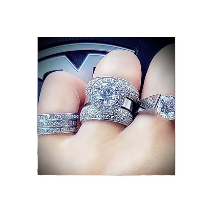 RG125W B.Tiff Aŭreolo 2 ct Round Halo Engagement Ring [Thin Band] by B.Tiff New York