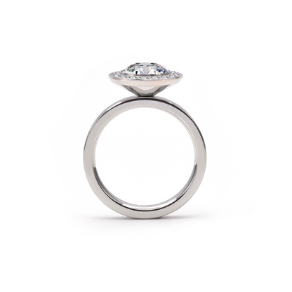 RG125W B.Tiff Aŭreolo 2 ct Round Halo Engagement Ring [Thin Band] by B.Tiff New York