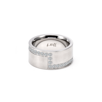 RG129W B.Tiff .02 ct Cross Body Ring [Wide Band] by B.Tiff New York