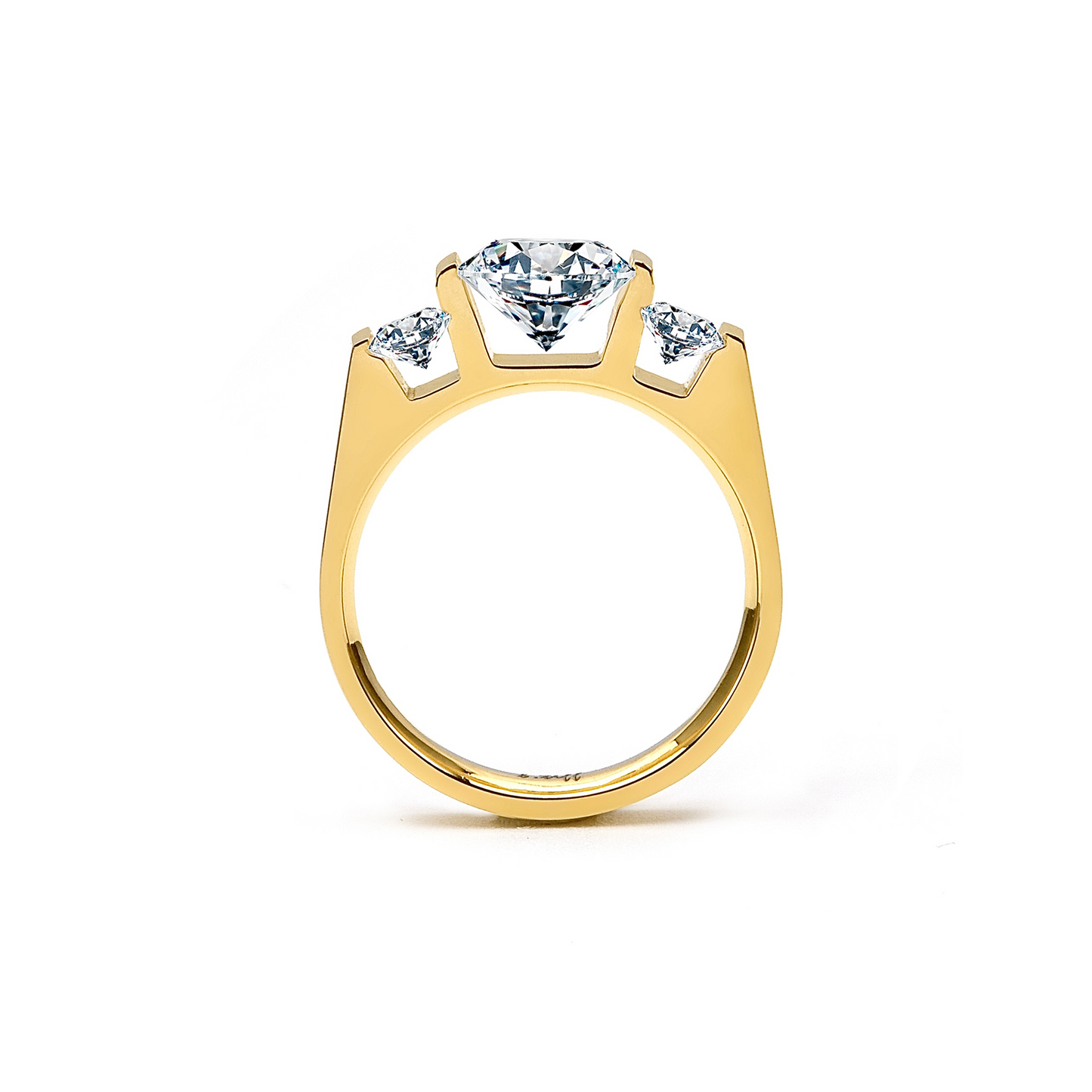 RG206G B.Tiff Tension Gold 2 ct Cushion Cut with Emeralds Engagement Ring by B.Tiff New York