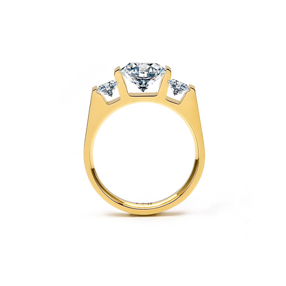 RG206G B.Tiff Tension Gold 2 ct Cushion Cut with Emeralds Engagement Ring by B.Tiff New York