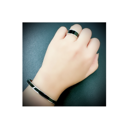 RG800WB B.Tiff Black Enamel Ring [Wide Band] by B.Tiff New York