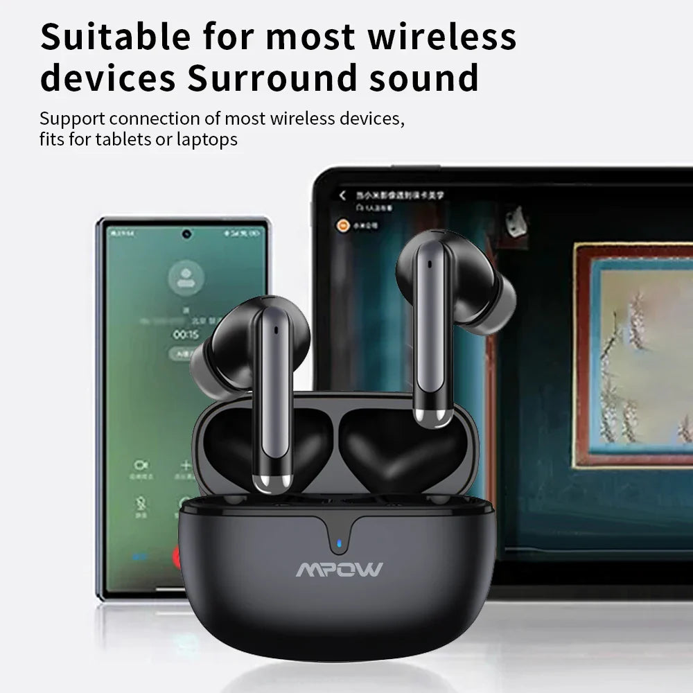 Mpow S65 True Wireless Earbuds - Bluetooth 5.3 Headphones with 30H Playback SBC Low-Latency Gaming Mode in-Ear Earbuds for Phone