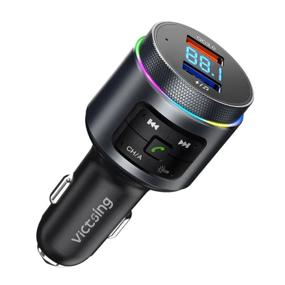 Mpow Bluetooth FM Transmitter for Car Adapter Bluetooth Wireless Radio MP3 Player with QC3.0 Quick Charge Handsfree Callling