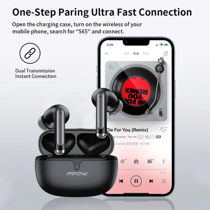 Mpow S65 True Wireless Earbuds - Bluetooth 5.3 Headphones with 30H Playback SBC Low-Latency Gaming Mode in-Ear Earbuds for Phone